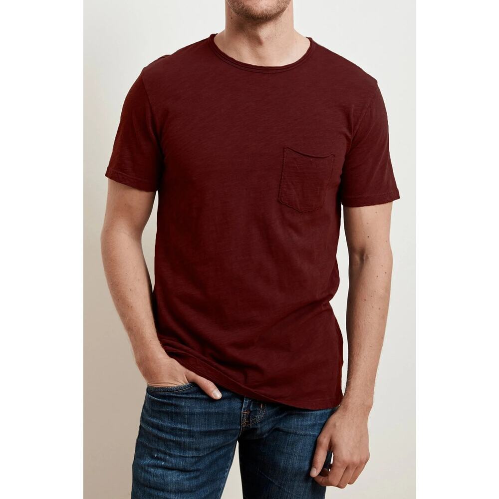 [Vuori] Maroon Ruby Men's Crew Neck Short Sleeve Pocket Tee T-Shirt Sz Medium M - Picture 11 of 11
